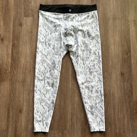 Zyia Active Men's White & Grey Sports Compression Tights Size Large - Picture 2 of 6